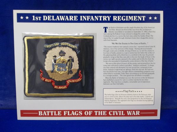 Willabee & Ward “Battle Flags of the Civil War”- #38 1st Delaware Infantry Regiment Patch