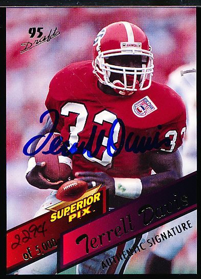 Lot Detail - 1995 Superior Pix Draft Pick Ftbl- “Authentic Signature”- #6 Terrell  Davis, Georgia- #2294/5,000