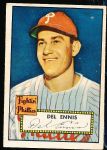 1952 Topps Bb- #223 Del Ennis, Phillies