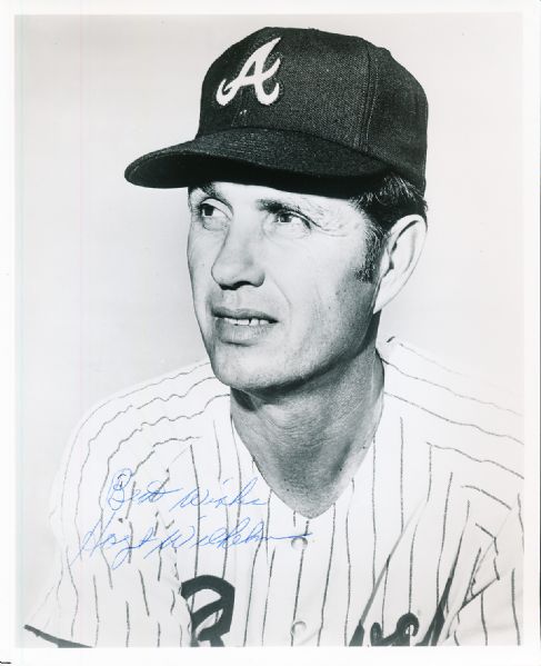 Hoyt Wilhelm Autographed Atlanta Braves Bsbl. B/W 8” x 10” Photo