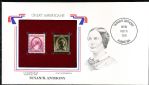 U.S. Postal Commemorative Society “Great Americans” Original & 22kt Gold Replica Stamp- Susan B. Anthony 3 Cent 8/26/36 Issue Stamp