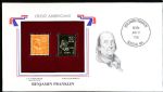 U.S. Postal Commemorative Society “Great Americans” Original & 22kt Gold Replica Stamp- Benjamin Franklin ½ Cent 5/19/38 Issue Stamp
