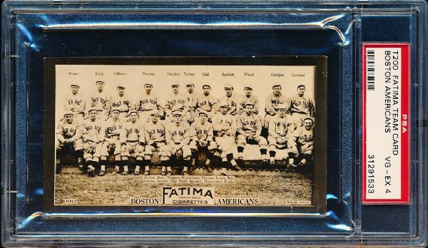 1913 T200 Fatima Team Card- Boston Americans- PSA Vg-Ex 4