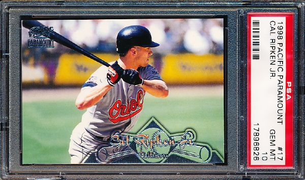 1998 Paramount Baseball- #17 Cal Ripken Jr.- PSA Gem Mint 10 