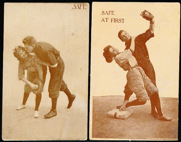 1910 Roth & Langley Risque Baseball Postcards (PC798-10)- Descriptions At Top- 6 Diff.