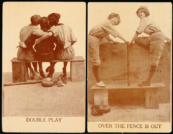 1910 Roth & Langley Risque Baseball Postcards (PC798-10)- Descriptions At Bottom- 7 Diff.