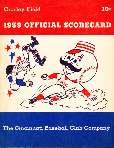 1959 St. Louis Cardinals @ Cincinnati Redlegs Bsbl. Scorecard