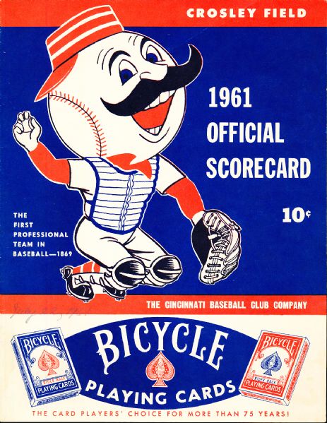 July 22, 1961 San Francisco Giants @ Cincinnati Reds Bsbl. Scorecard