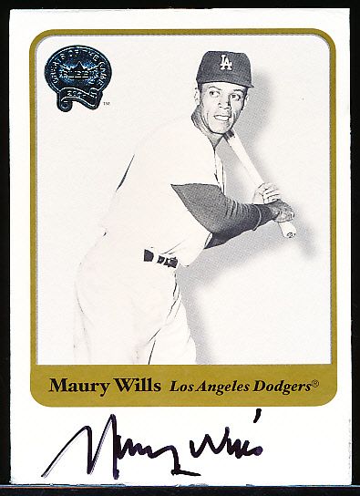2001 Greats of the Game Bb- “Autographs”- Maury Wills, L.A. Dodgers