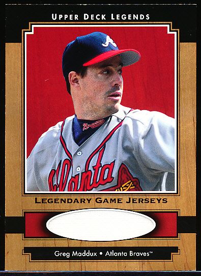 2001 Upper Deck Legends Bb- “Legendary Game Jerseys”- #J-GM Greg Maddux, Braves