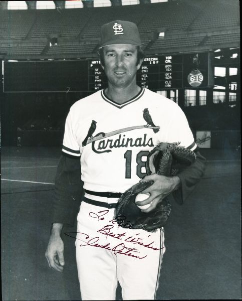 Claude Osteen Autographed St. Louis Cardinals Bsbl. B/W 8” x 10” Photo