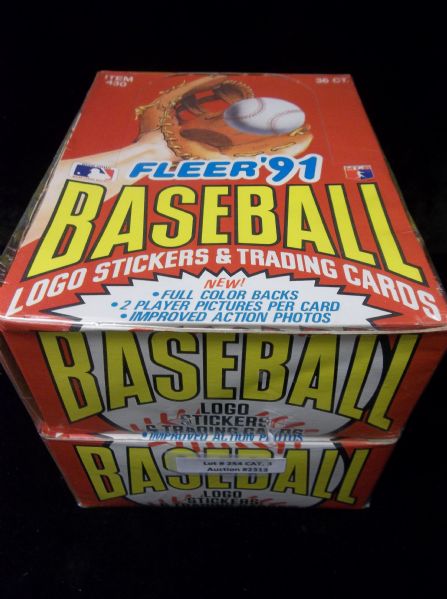 1991 Fleer Baseball- 2 Unopened Wax Boxes