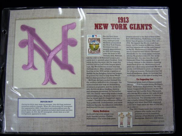Willabee & Ward 1913 New York Giants Patches- 2 Patches