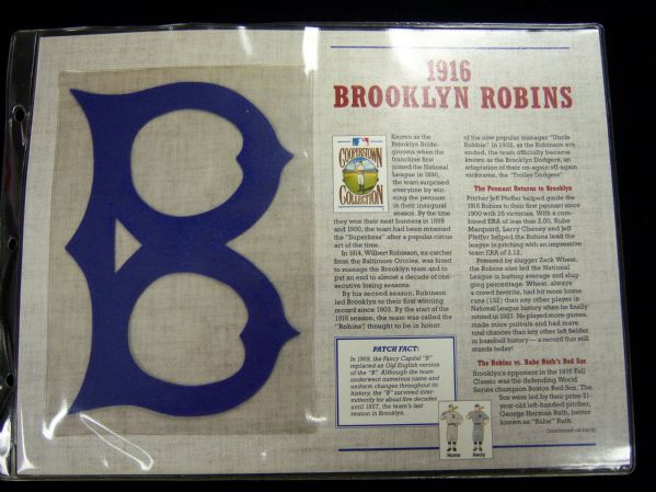 Willabee & Ward 1916 Brooklyn Robins Patches- 2 Patches