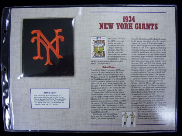 Willabee & Ward 1934 New York Giants Patches- 2 Patches