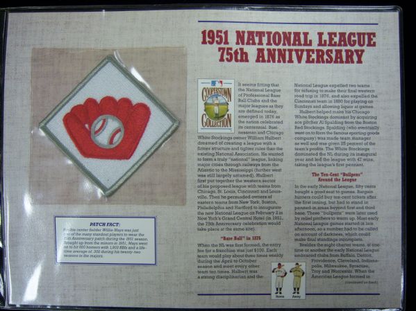 Willabee & Ward 1951 National League 75th Anniversary Patch