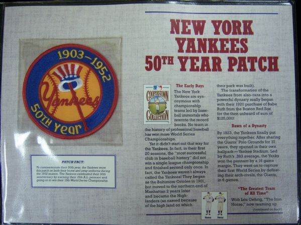 Willabee & Ward 1952 New York Yankees 50th Anniversary Patch