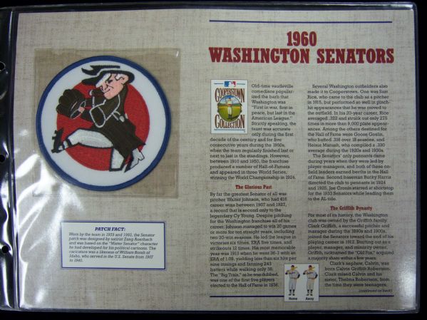 Willabee & Ward 1960 Washington Senators Patches- 2 Patches