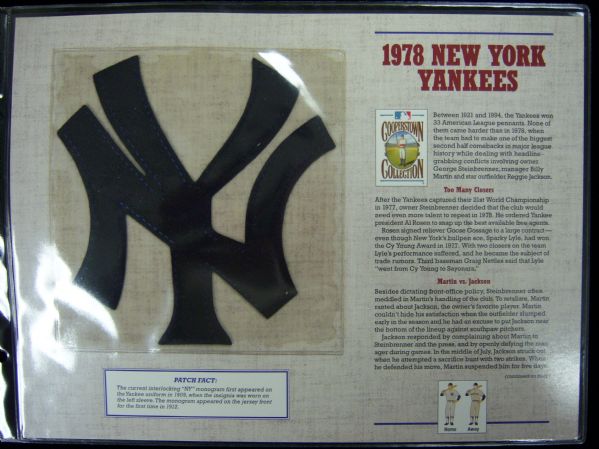 Willabee & Ward 1978 New York Yankees Patch