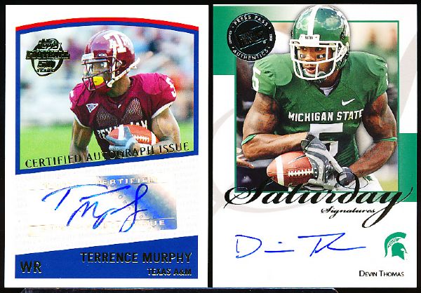 14 Diff. Certified Collegiate Autographed Ftbl. Inserts