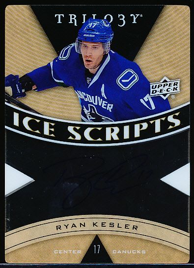 2012-13 Upper Deck Trilogy Hockey- “Ice Scripts”- #IS-RK Ryan Kesler, Canucks