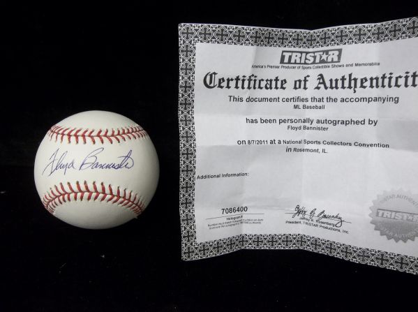 Floyd Bannister Autographed Official MLB Bud Selig Bsbl.- Tri-Star Authenticated