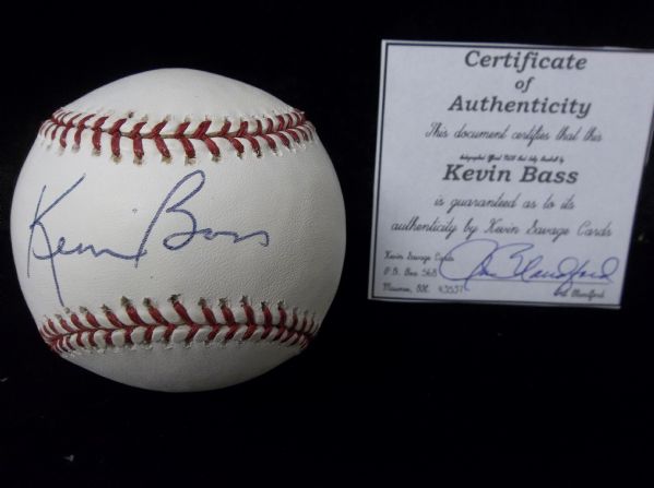 Kevin Bass Autographed Official MLB Bud Selig Bsbl.