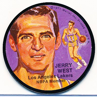 1971 Mattel Instant Replay Discs Bskbl.- Jerry West, Lakers