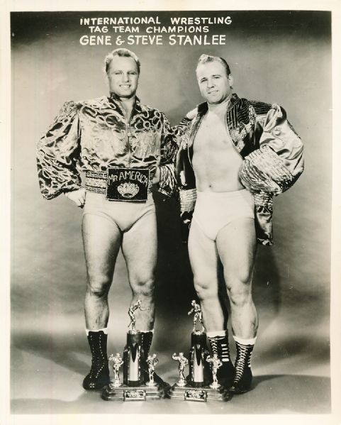 1950’s Wrestling 8” x 10” Promotional Photo- International Wrestling Tag Team Champions Gene and Steve Stanlee