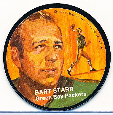 1971 Mattel Instant Replay Discs Ftbl.- Bart Starr, Packers