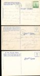Three Different Football Stadium Postcards- Linen cards