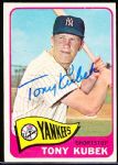 1965 Topps Bsbl. #65 Tony Kubek, Yankees- Autographed