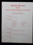1975 Boston Red Sox MLB ALCS Press Book