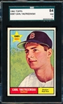 1961 Topps Baseball- #287 Carl Yastrzemski, Red Sox- SGC 84 (NM 7)