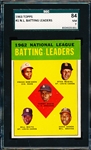 1963 Topps Baseball- #1 N.L. Batting Leaders- Stan Musial/ Hank Aaron/ Frank Robinson- SGC 84 (NM 7)