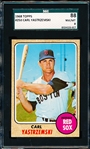 1968 Topps Baseball- #250 Carl Yastrzemski, Red Sox- SGC 88 (Nm/Mt 8)