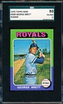 1975 Topps Baseball Mini- #228 George Brett Rookie- SGC 80 (Ex/Nm 6)