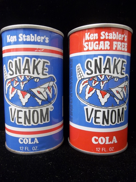 1980’s Ken Stabler “Snake Venom” Cola- 2 Diff. Cans
