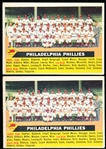 1956 Topps Bb- #72 Phillies Team- 2 Cards