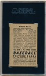 1952 Bowman Baseball- #218 Willie Mays, Giants- SGC 40 (Vg 3)- Hi# 