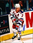 Brian Leetch Autographed Color 8” x 10” New York Rangers Photo