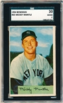 1954 Bowman Bb- #65 Mickey Mantle, Yankees- SGC 30 (Good 2)- Hi# 