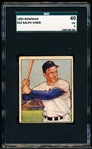 1950 Bowman Baseball- #33 Ralph Kiner, Pirates- SGC 40 (Vg 3)