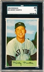 1954 Bowman Baseball- #65 Mickey Mantle, Yankees- SGC 40 (Vg 3)