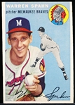 1954 Topps Bb- #20 Warren Spahn, Braves