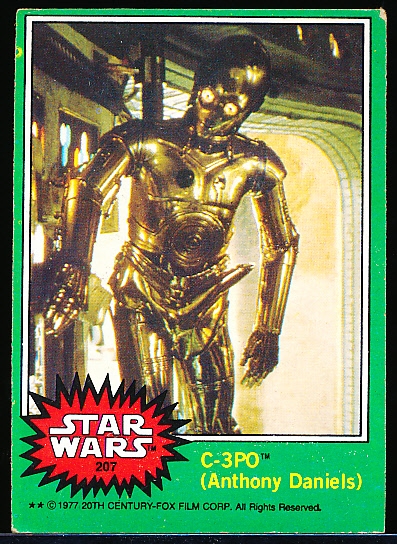 1977 Topps “Star Wars” Obscene Variation Card- #207 C-3PO (Anthony Daniels)