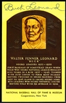 Buck Leonard Autographed Baseball Hall of Fame Gold Plaque
