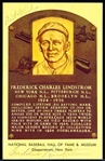 Freddie Lindstrom Autographed Baseball Hall of Fame Gold Plaque
