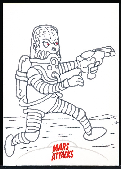 2013 Topps “Mars Attacks”- Topps Sketch Artist Signed 1 of 1 Card- Wilson Ramos Jr. Artist