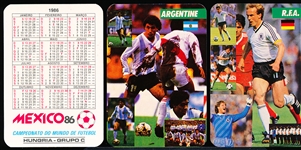 1986 FIFA World Cup Soccer- 1 Complete Set of 24 Schedule “Cards”